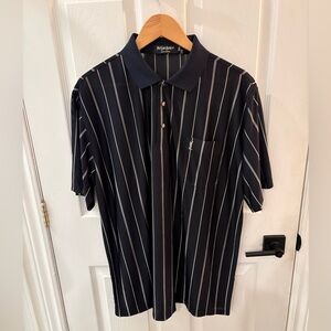 Yves Saint Laurent Black Striped Polo Shirt